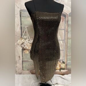 Black and Gold Bodycon cocktail dress